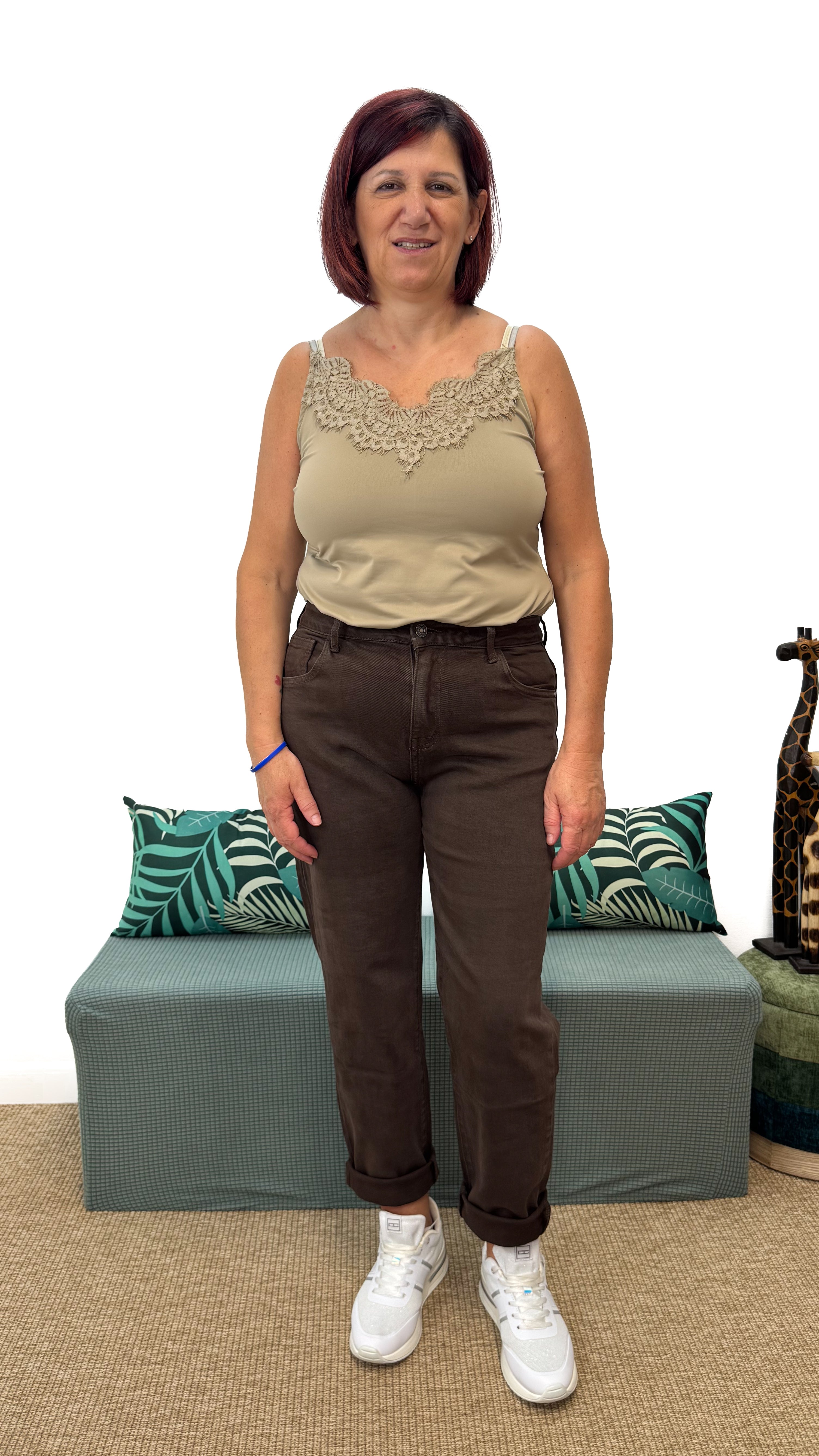 JEANS MOM-FIT CIOCCOLATO
