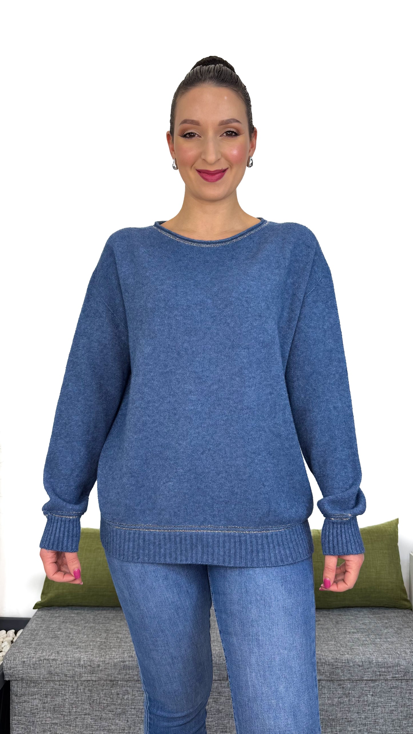 MAGLIA SOFT CON FILO IN LUREX ARGENTO