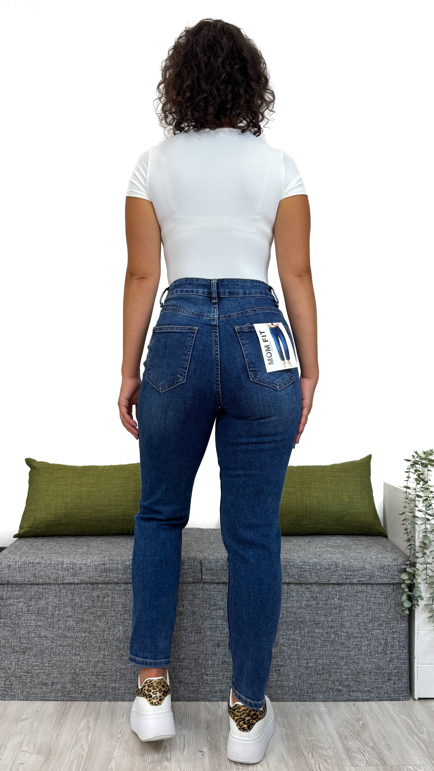 JEANS MOM-FIT BLU