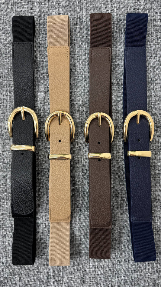 CINTURA ELASTICA FIBBIA TONDA