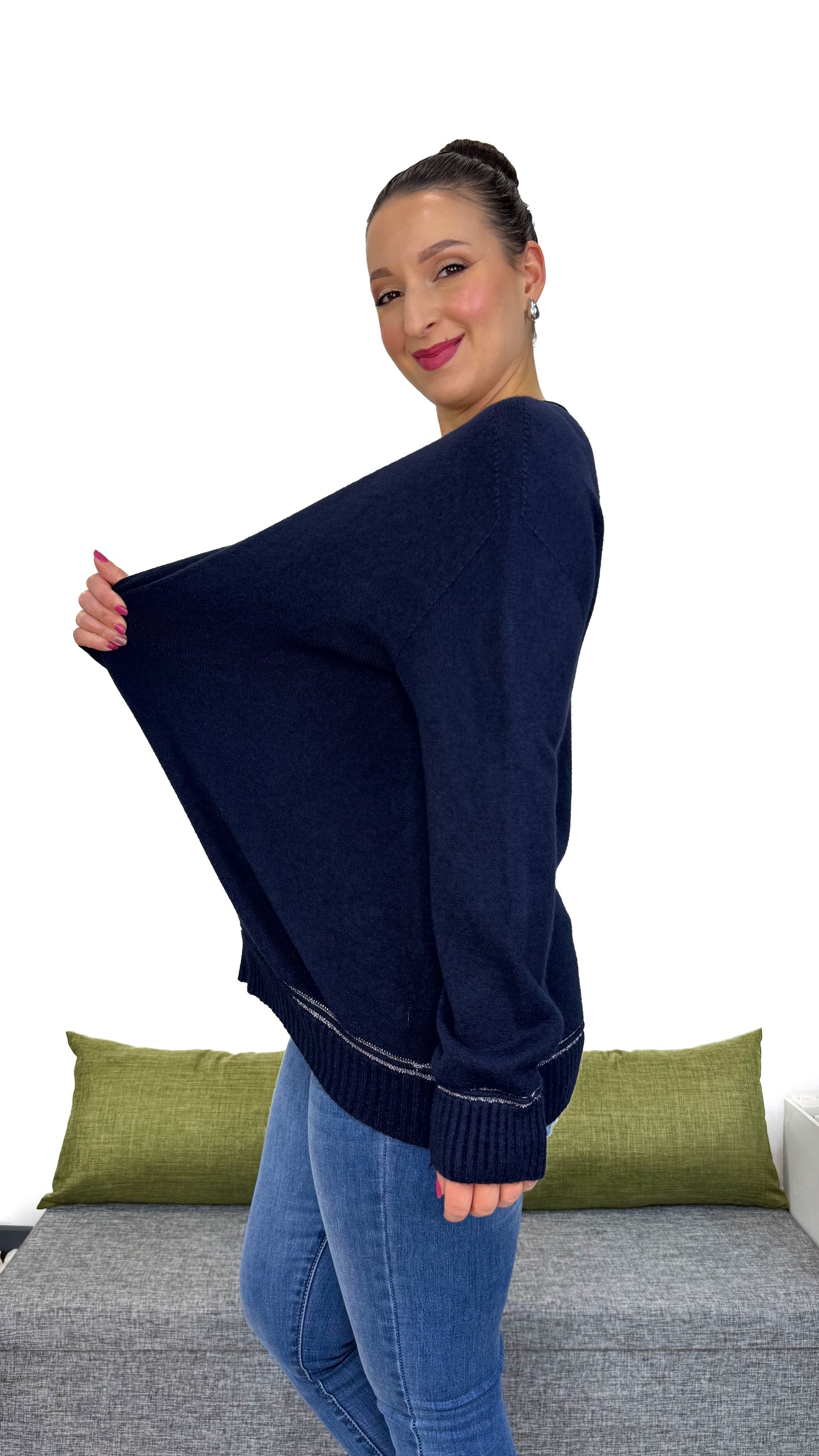MAGLIA SOFT CON FILO IN LUREX ARGENTO