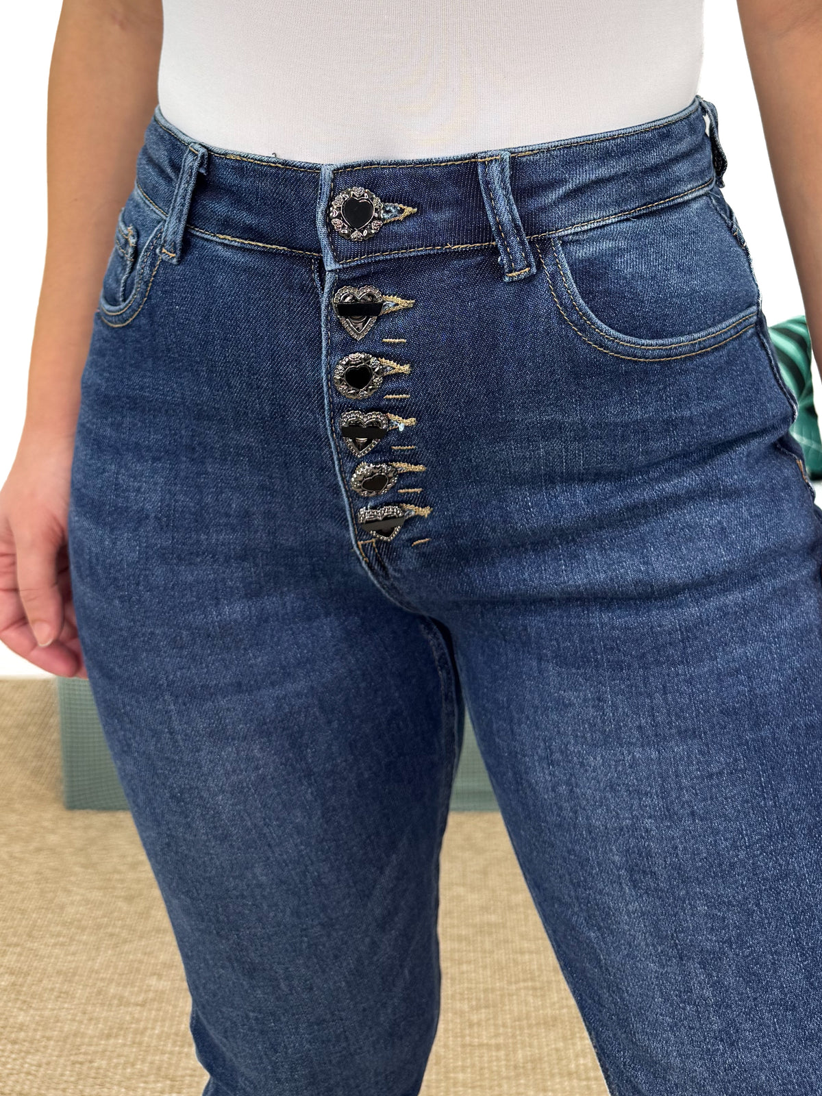 JEANS MOM-FIT CUORE