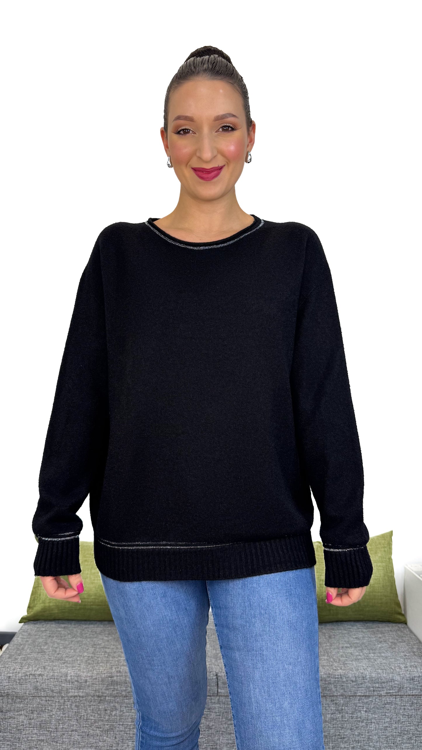 MAGLIA SOFT CON FILO IN LUREX ARGENTO
