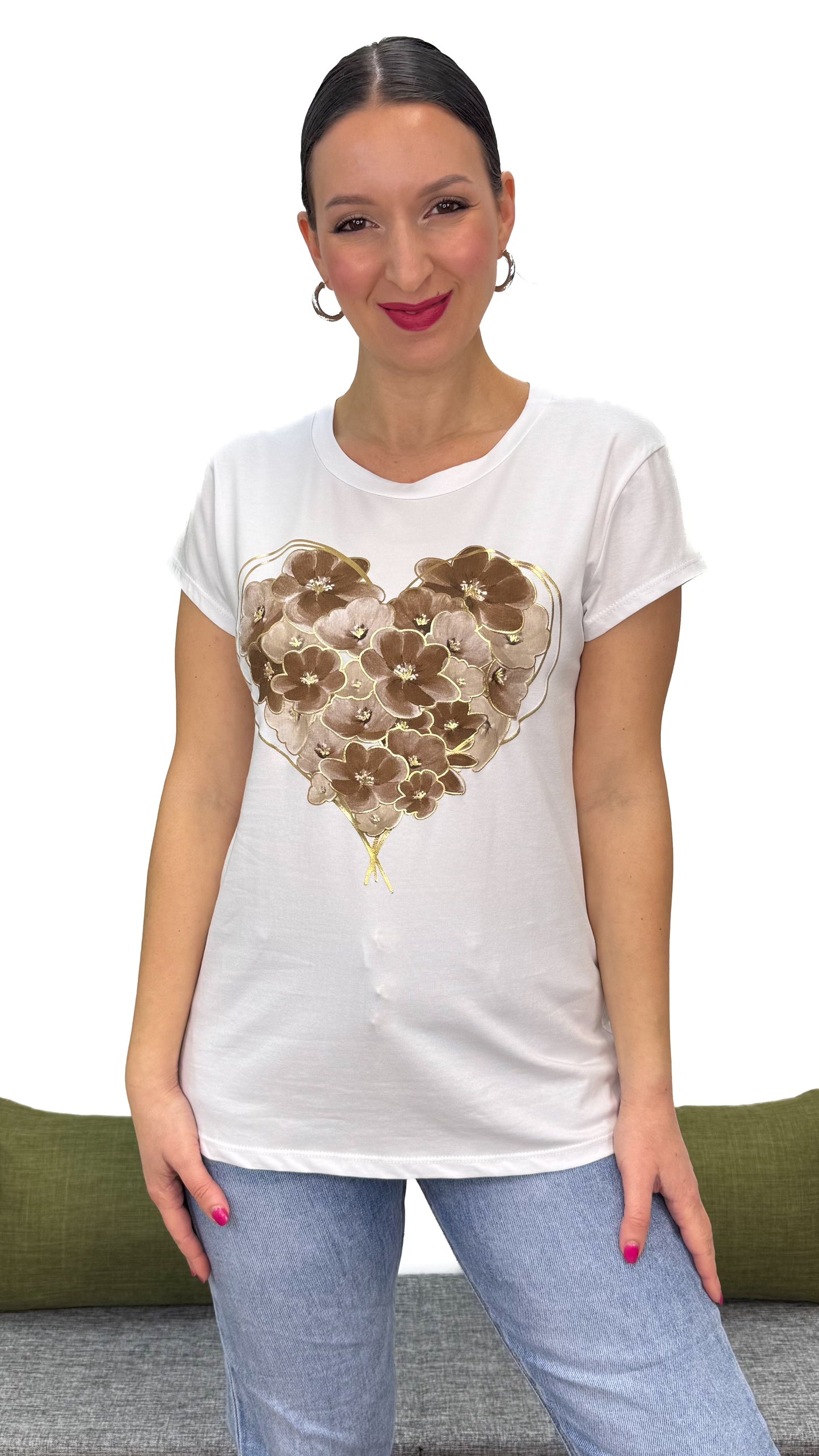 T-SHIRT CUORE DI FIORI
