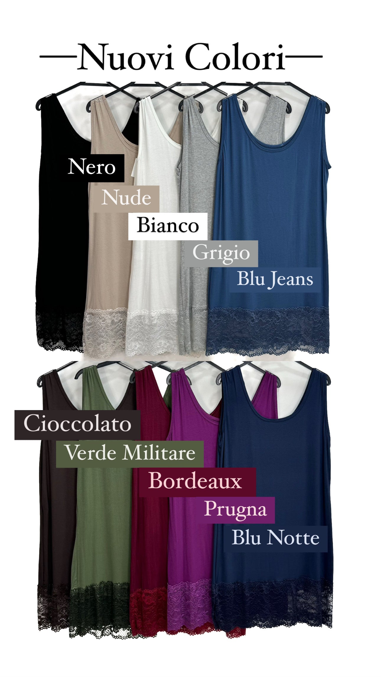 Canotta Lunga con Fascia in Pizzo