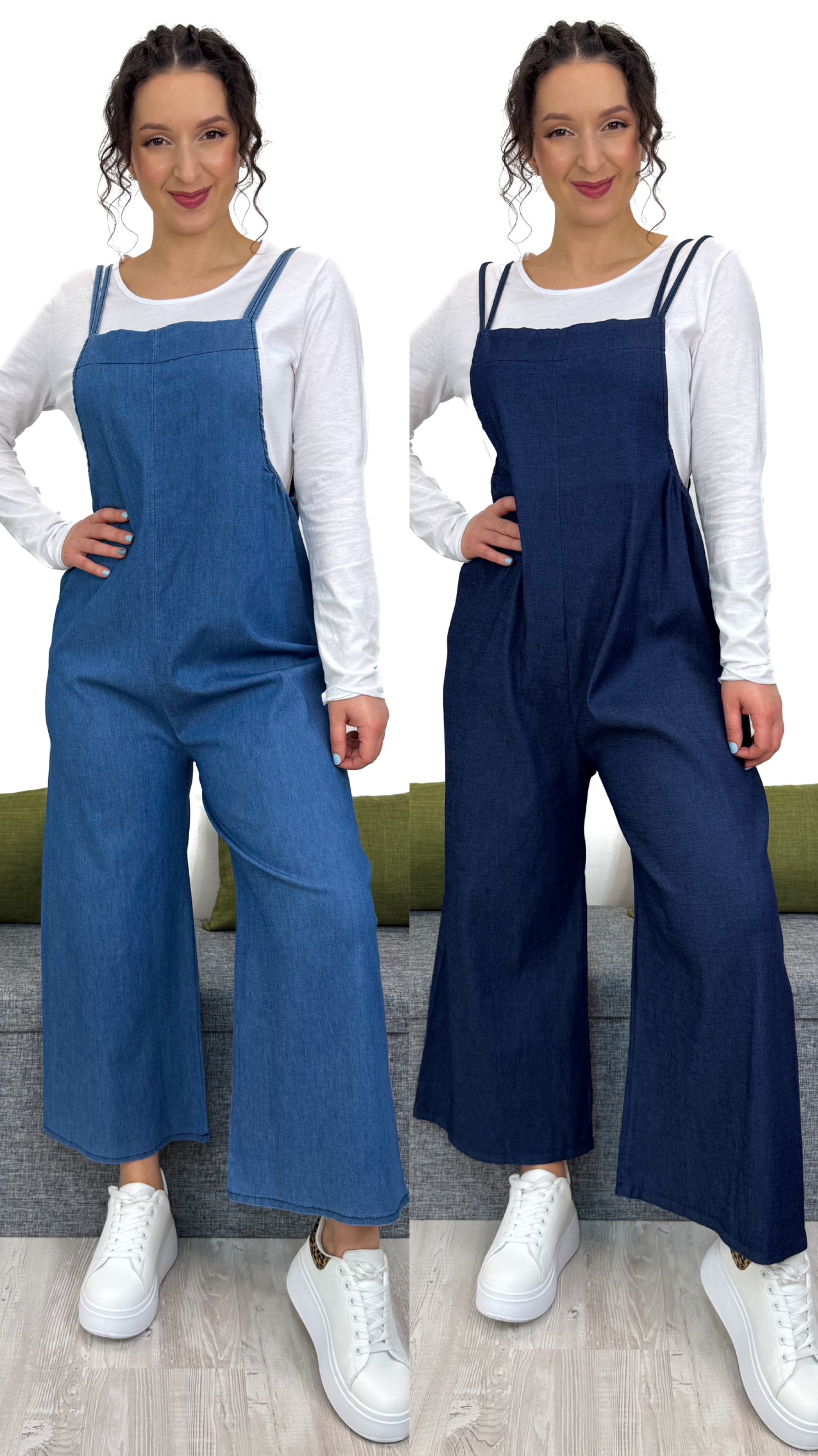 Salopette In Denim Per Ragazza - Tuta Unica Estate, 97% Cotone 3% Elastan, Taglie 7/8-13 Anni - Foto 1