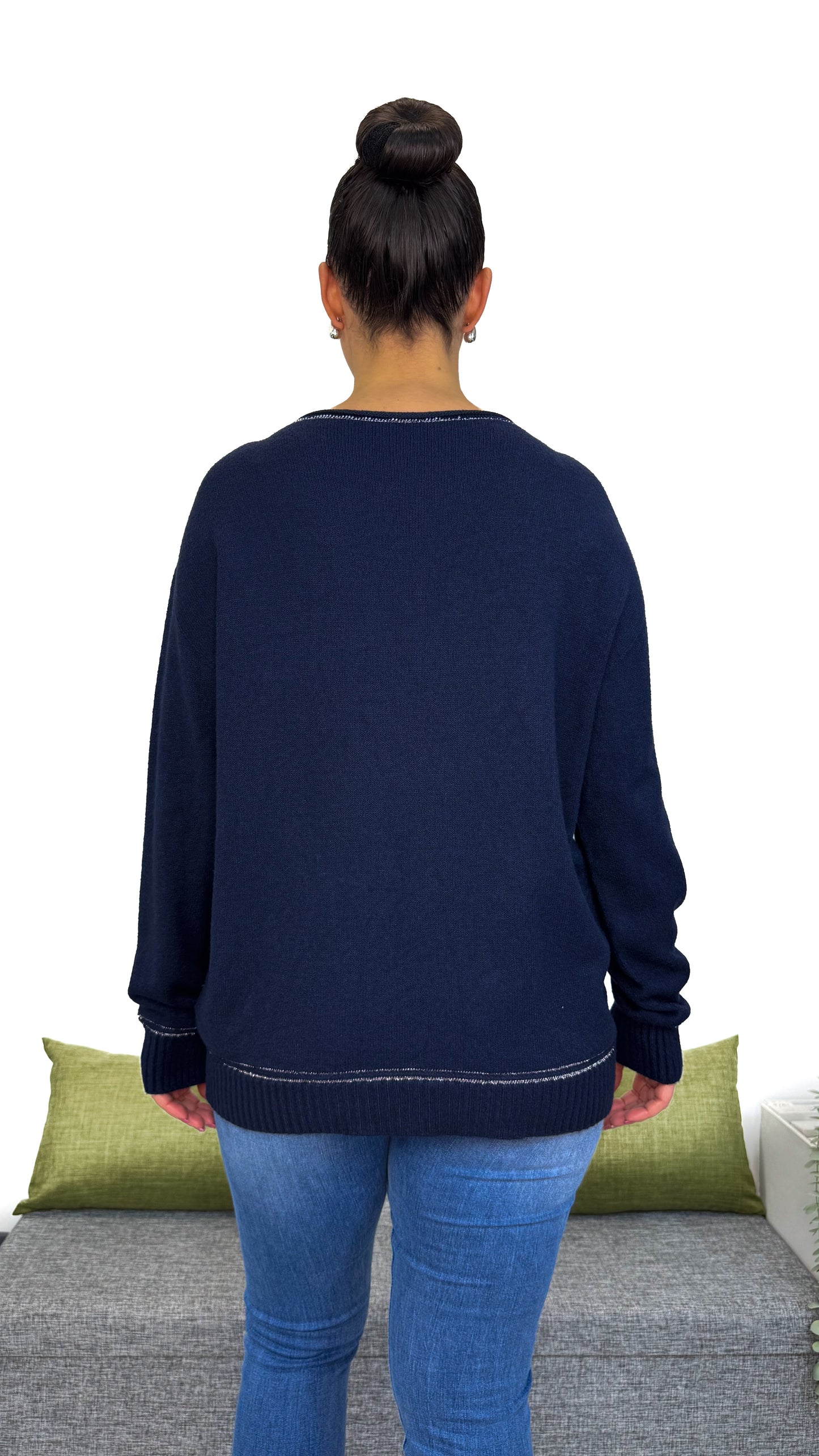 MAGLIA SOFT CON FILO IN LUREX ARGENTO
