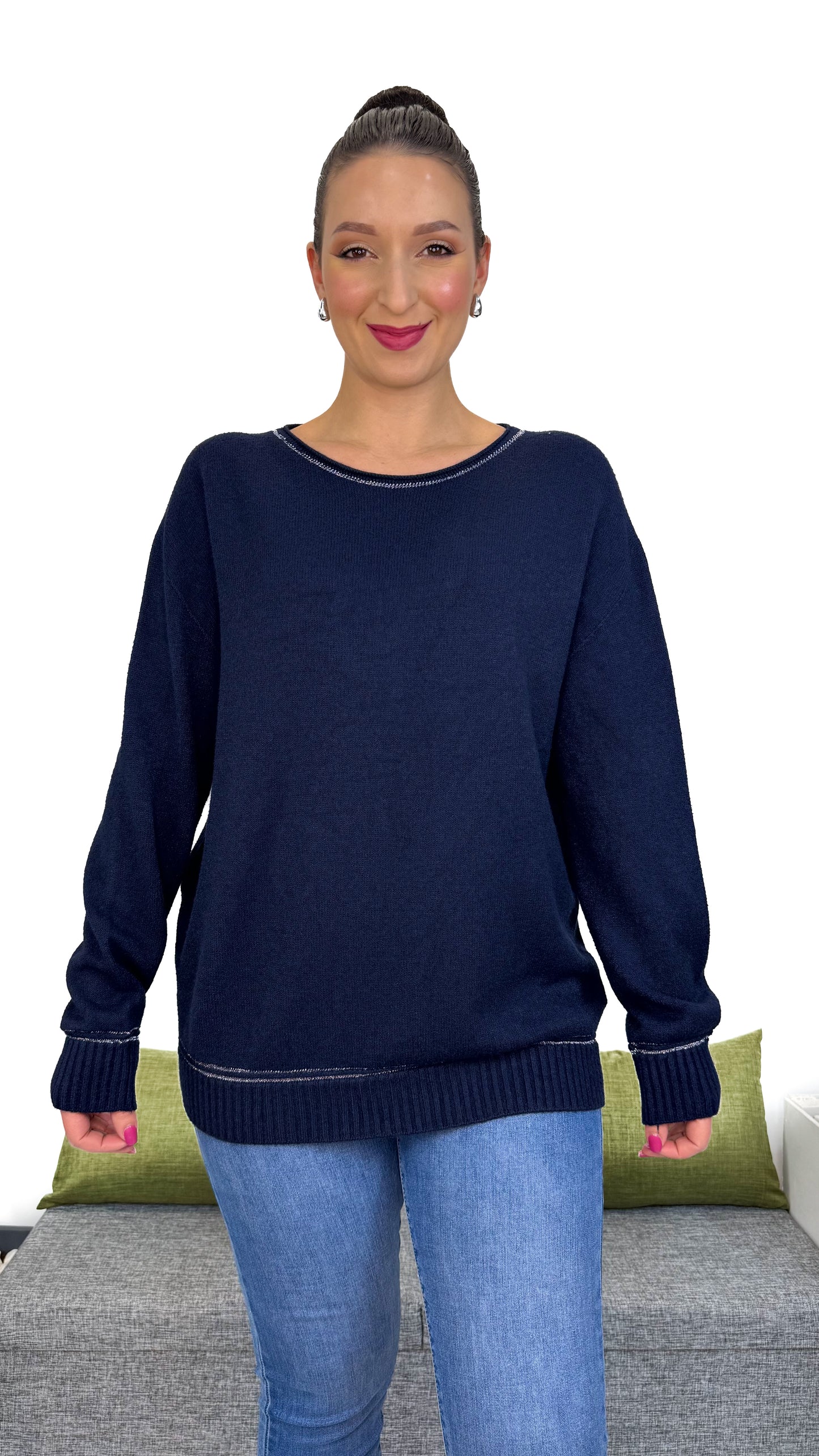 MAGLIA SOFT CON FILO IN LUREX ARGENTO