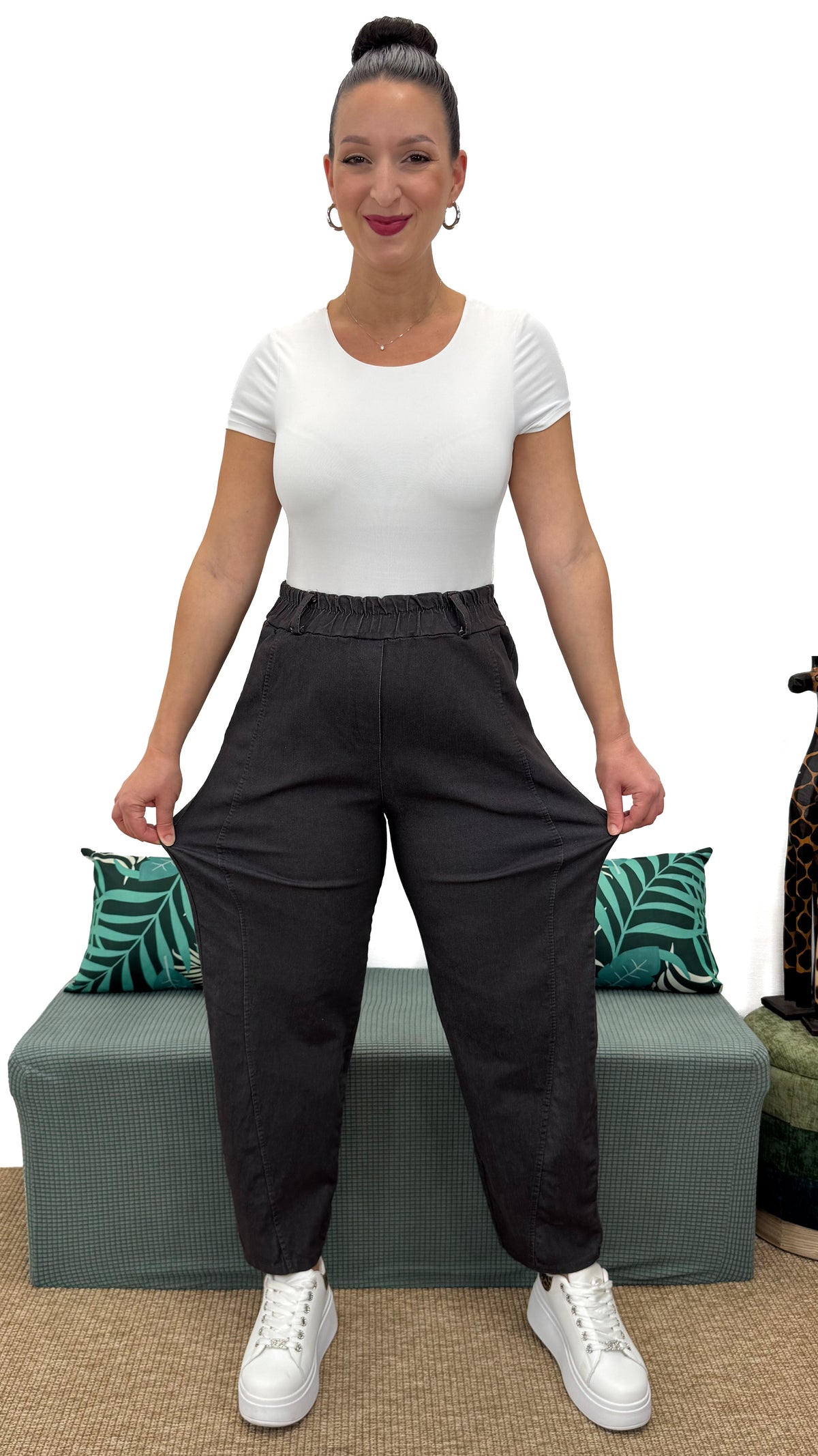 PANTALONE BARREL CIOCCOLATO