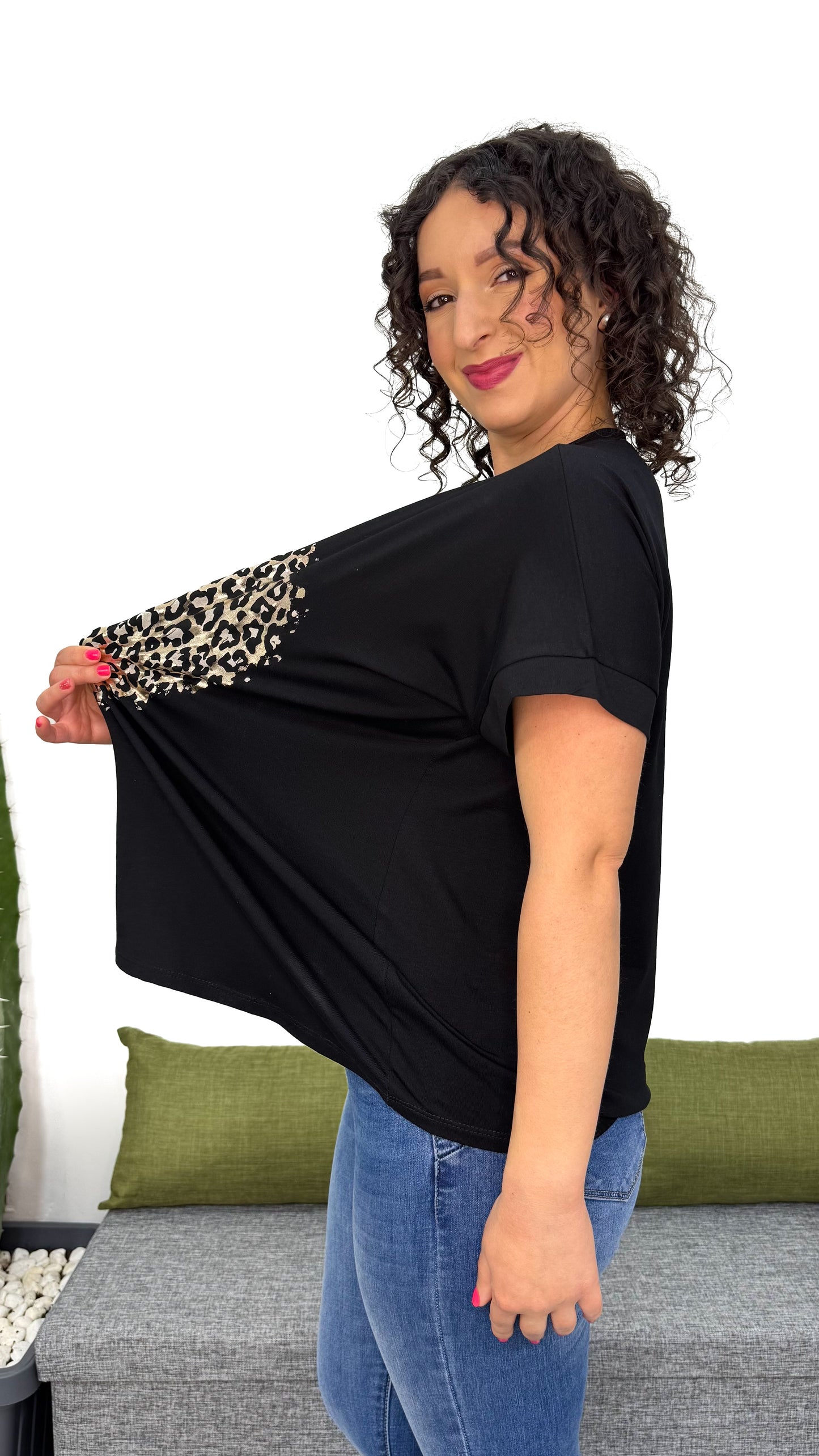 T-SHIRT CUORE LEOPARDATO LINEA MORBIDA