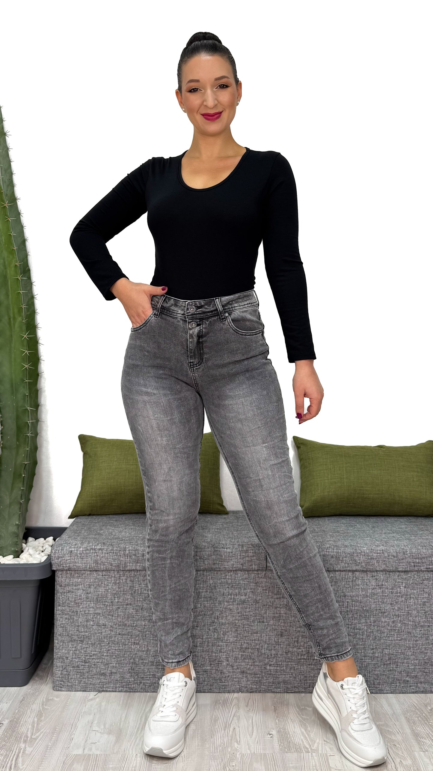 JEANS GRAY STROPICCIATO XS