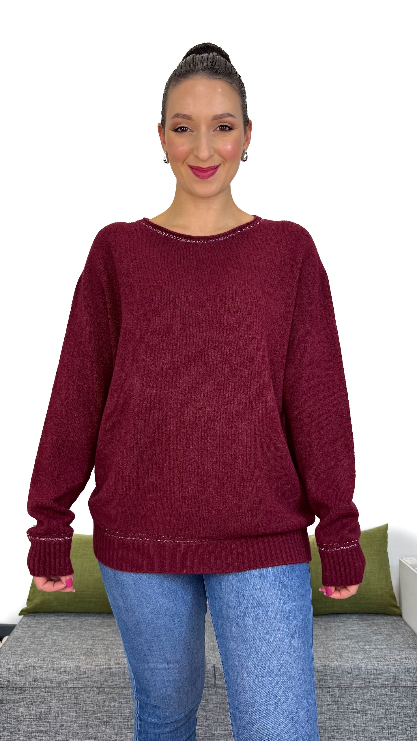 MAGLIA SOFT CON FILO IN LUREX ARGENTO