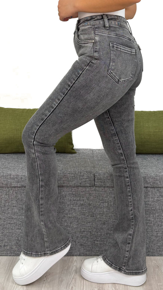 JEANS FLARE GRIGIO
