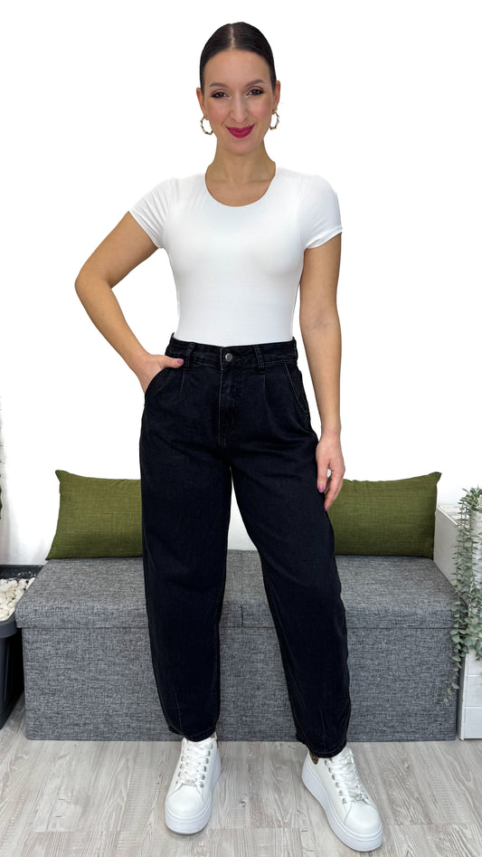 JEANS 2026 BALLON NERO (tessuto leggero)