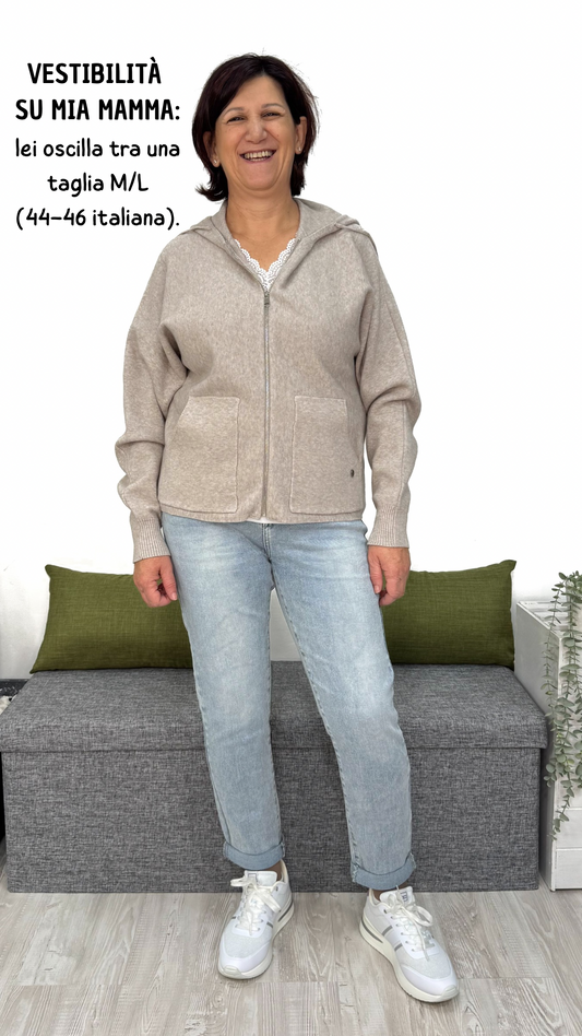 CARDIGAN CON ZIP IN MAGLIA