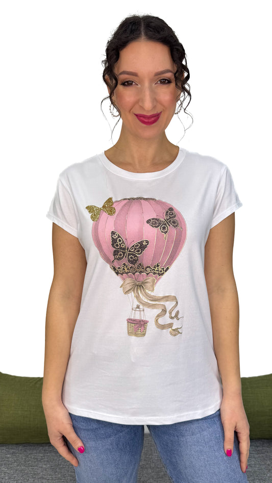 T-SHIRT MONGOLFIERA E FARFALLA