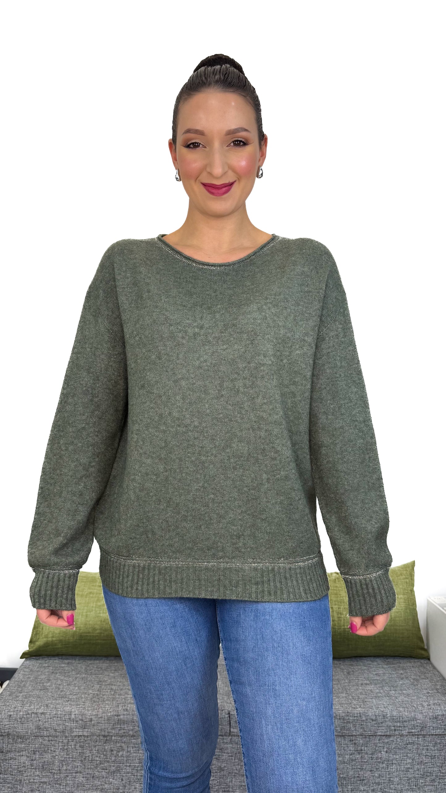 MAGLIA SOFT CON FILO IN LUREX ARGENTO