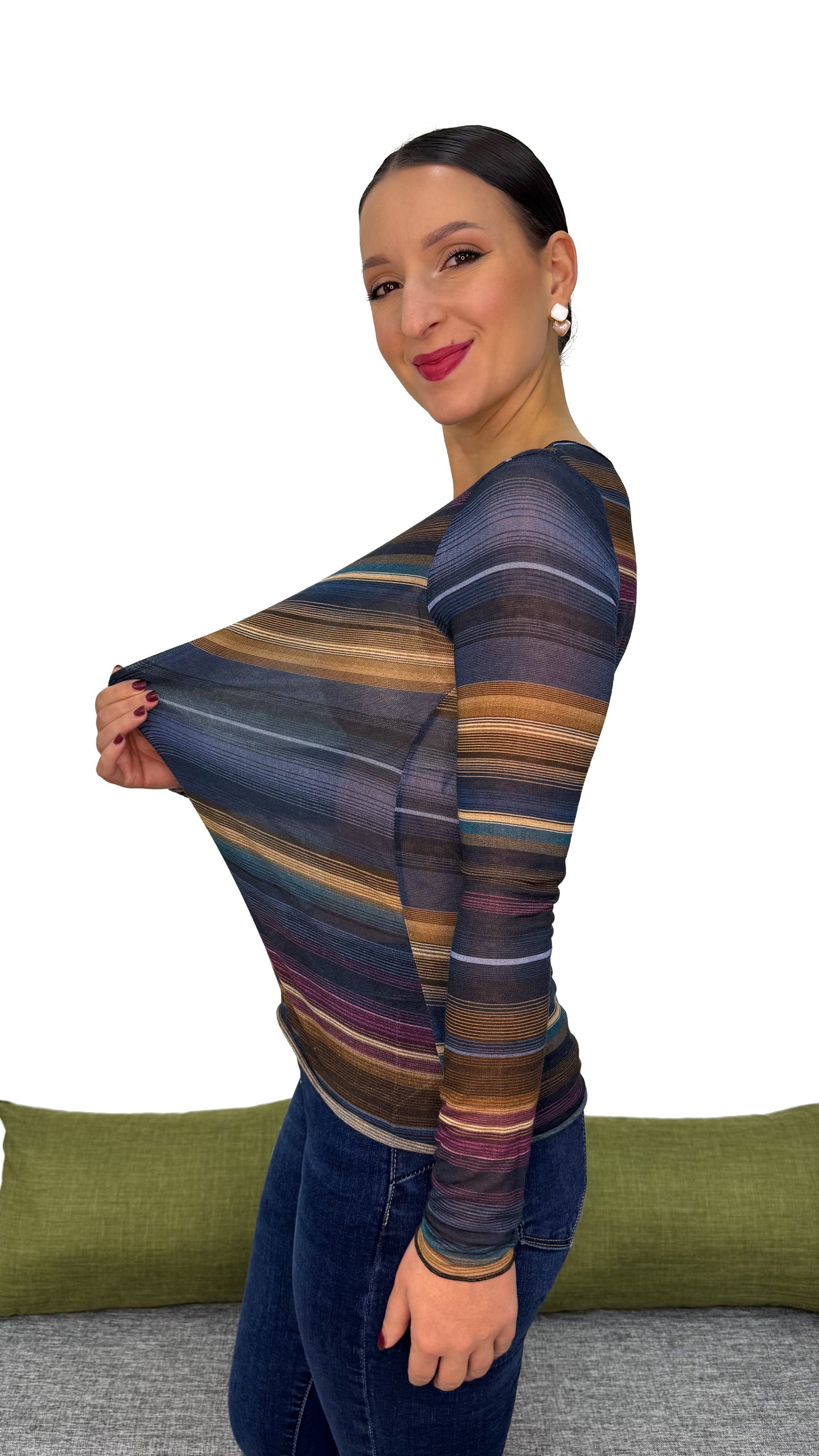 MAGLIA CASHMERE RIGHE