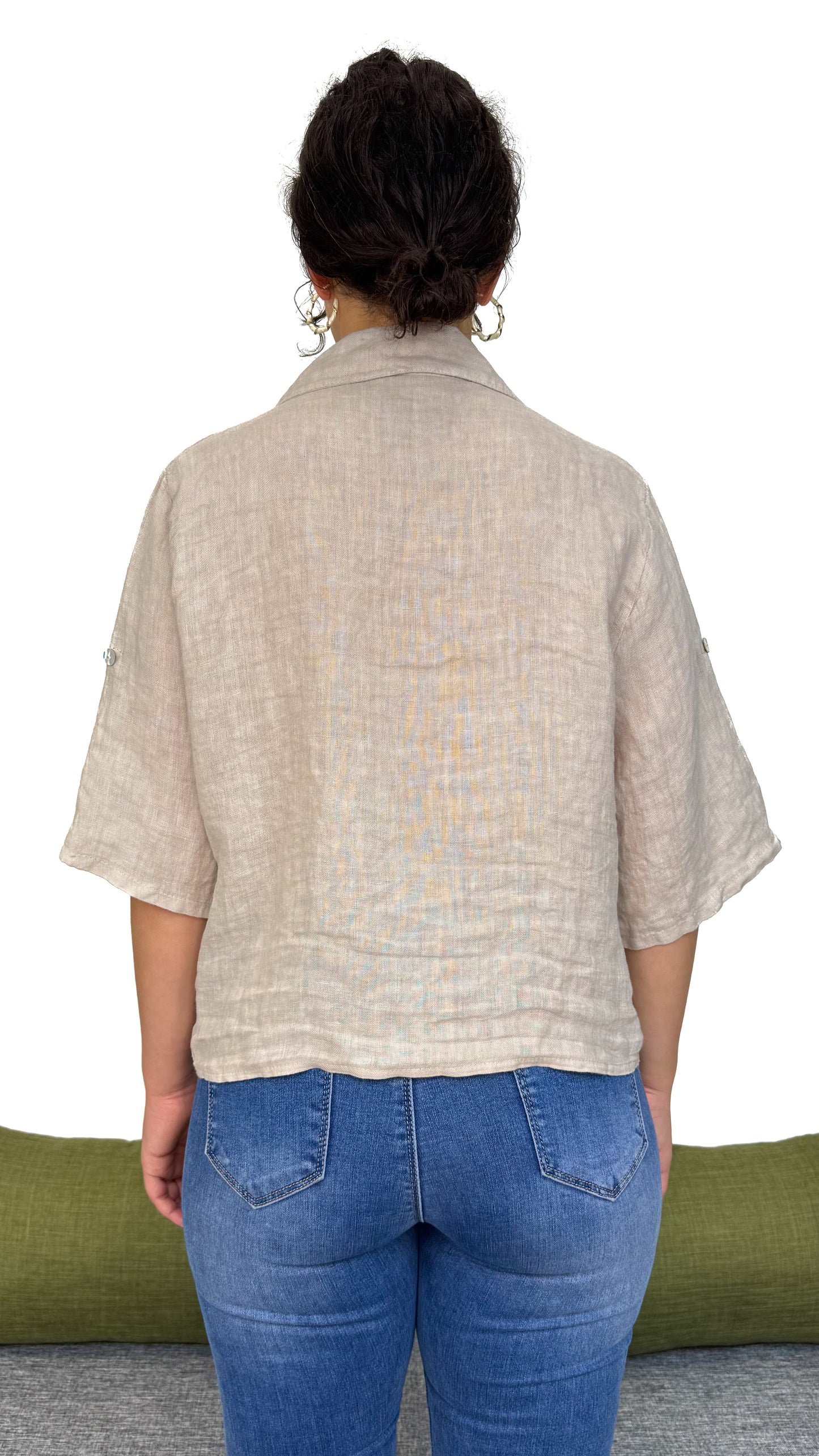 Camicia con nodino 100% Lino