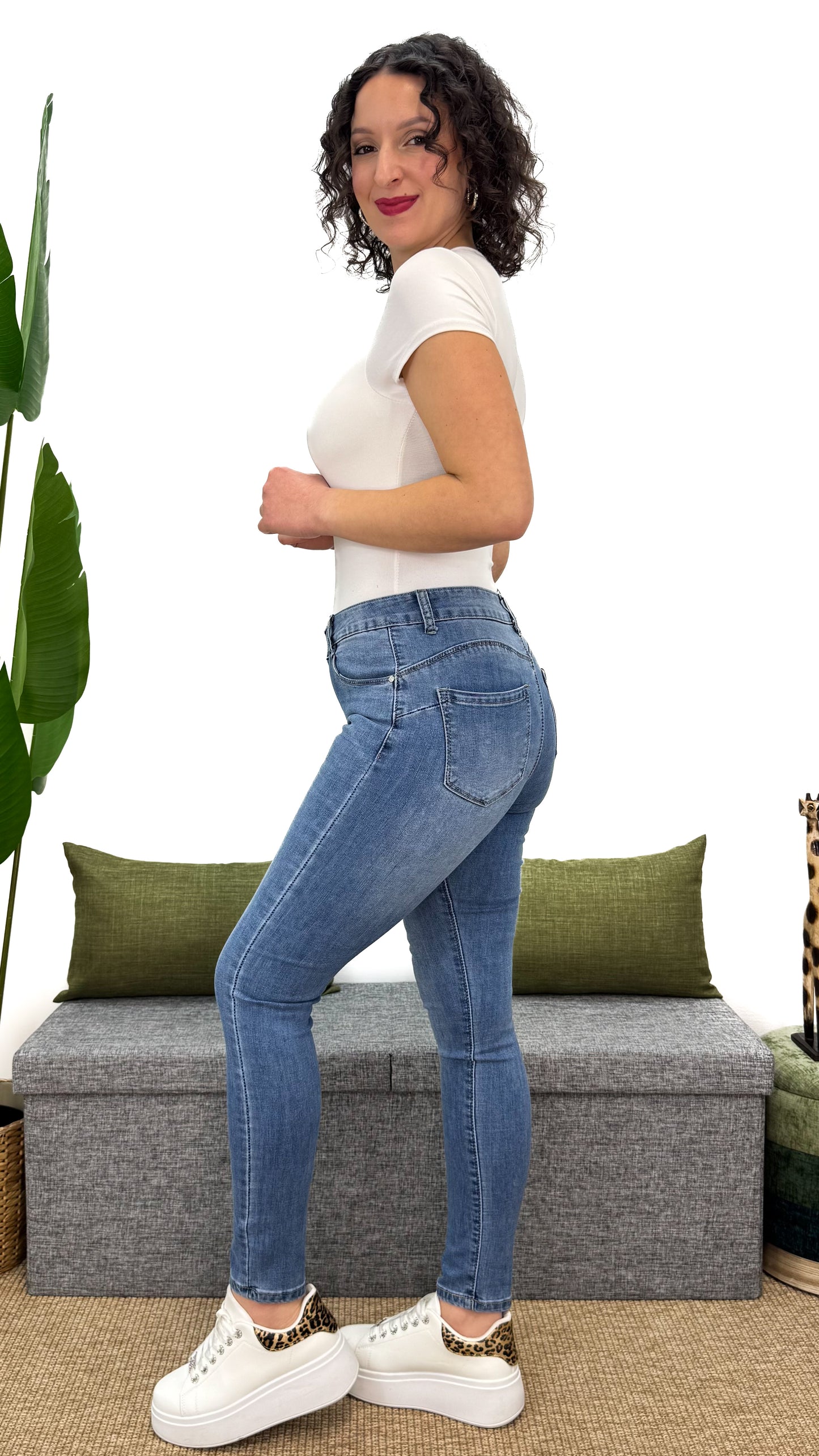 JEANS SKINNY CHIARO EFFETTO -5KG PUSH-UP