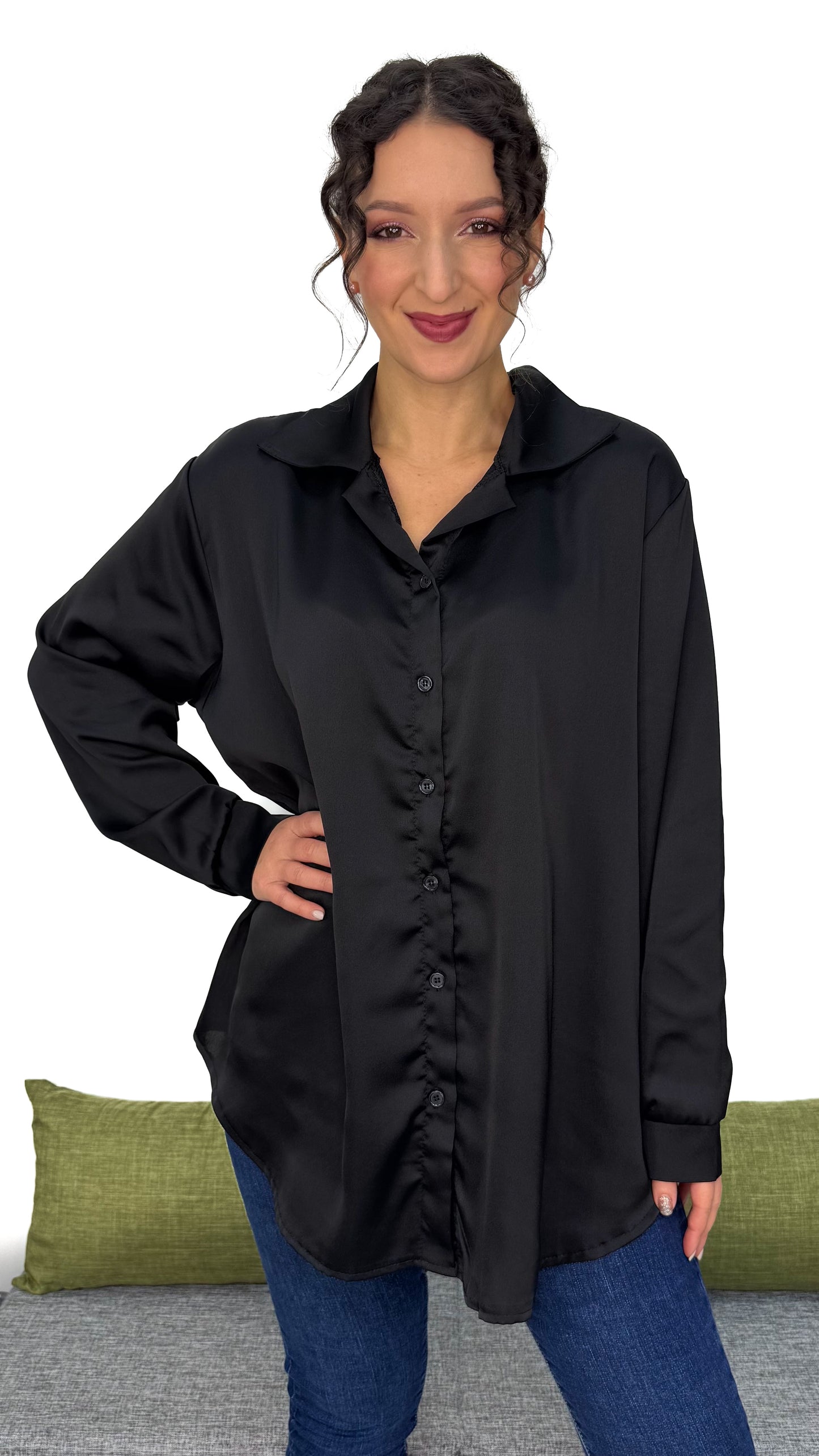 MAXI CAMICIA EFFETTO SETA