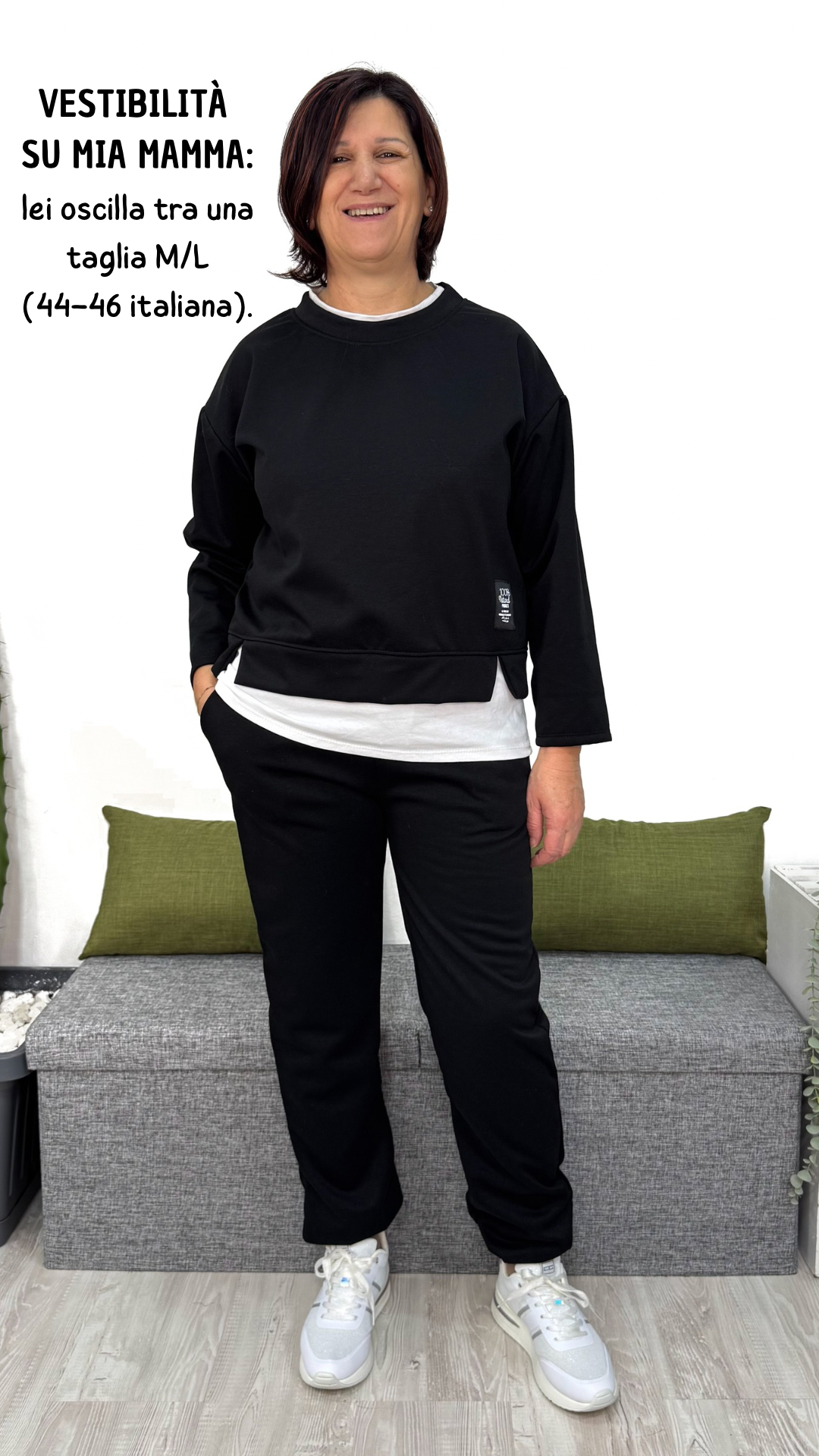 TUTA FELPATA CON BORDINO