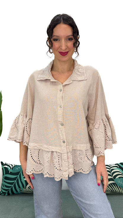 CAMICIA IN PIZZO SANGALLO