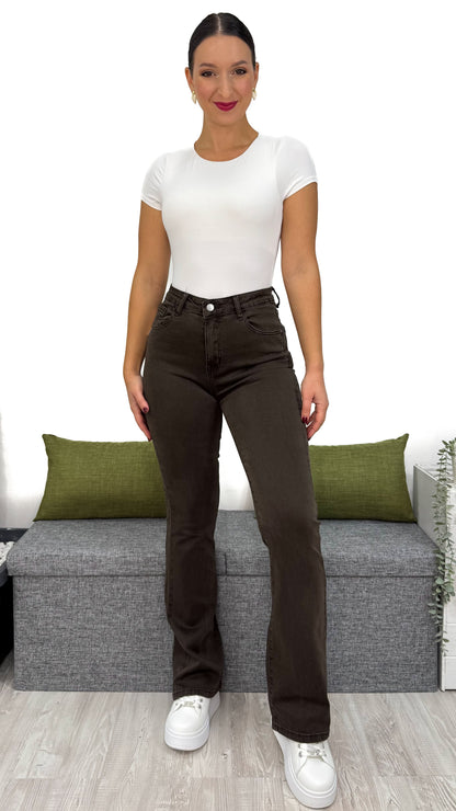 JEANS FLARE CIOCCOLATO