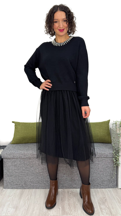 ABITO MAGLIA E TULLE