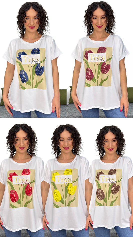 T-SHIRT TULIPANI LINEA MORBIDA