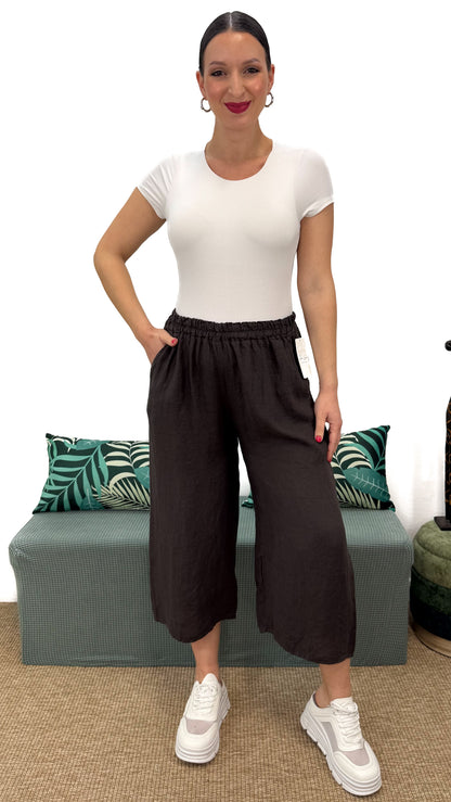 PANTALONE A 3/4 IN LINO