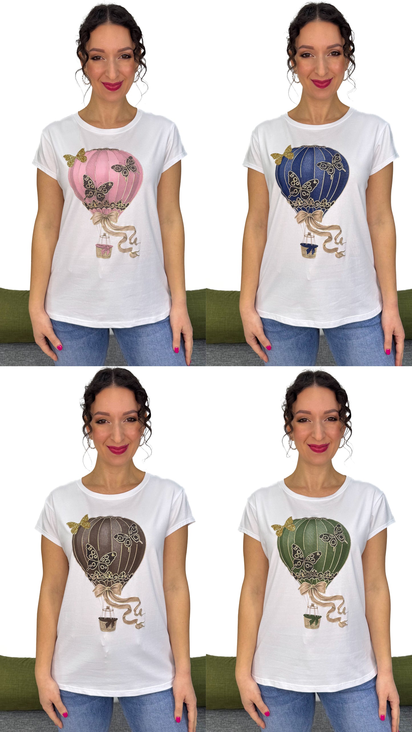 T-SHIRT MONGOLFIERA E FARFALLA