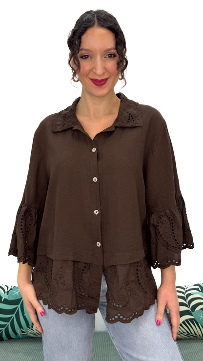 CAMICIA IN PIZZO SANGALLO