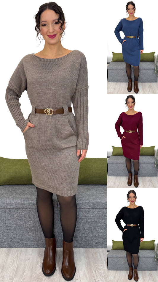 MAGLIA DRESS CON TASCHINI