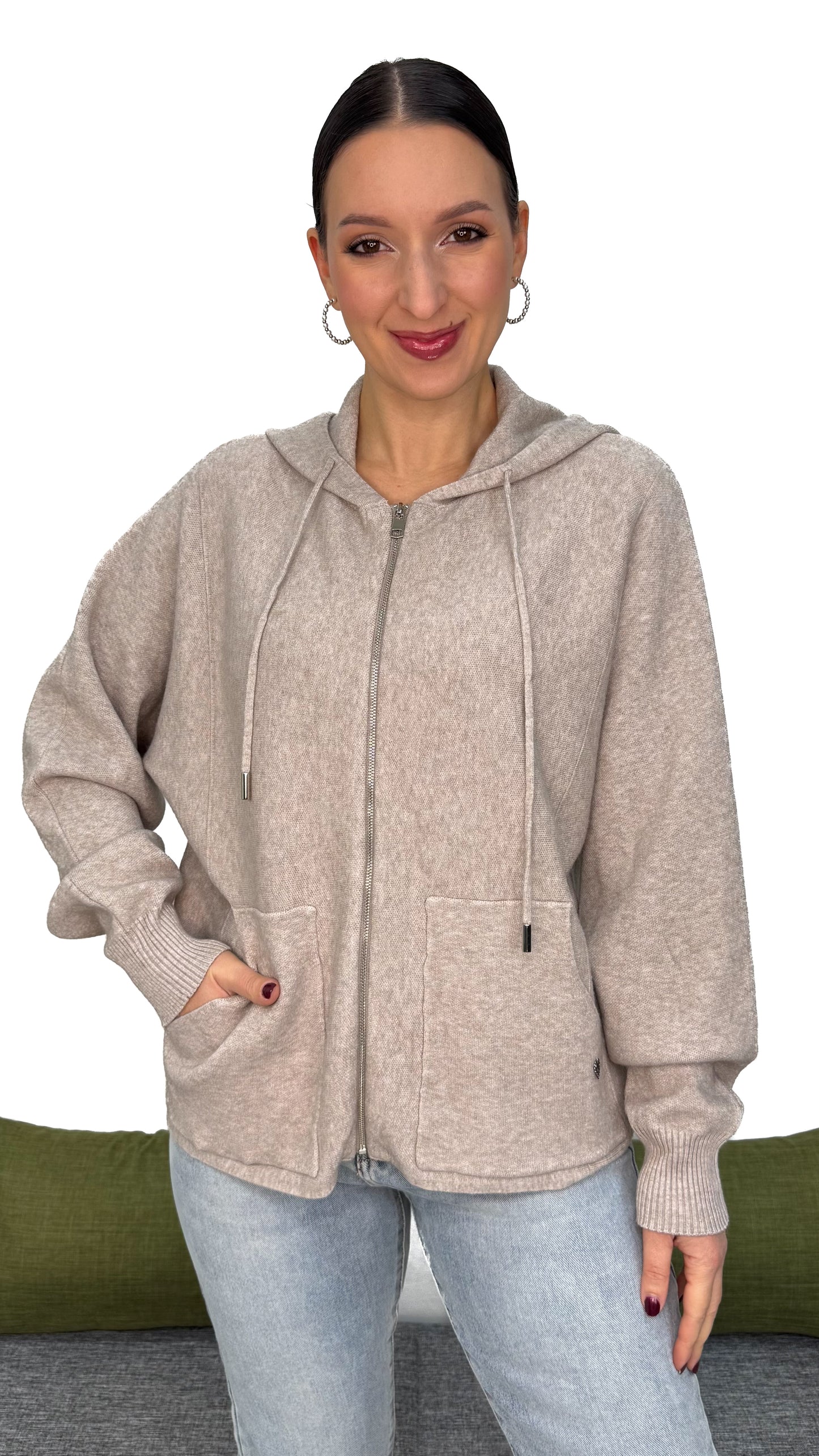 CARDIGAN CON ZIP IN MAGLIA