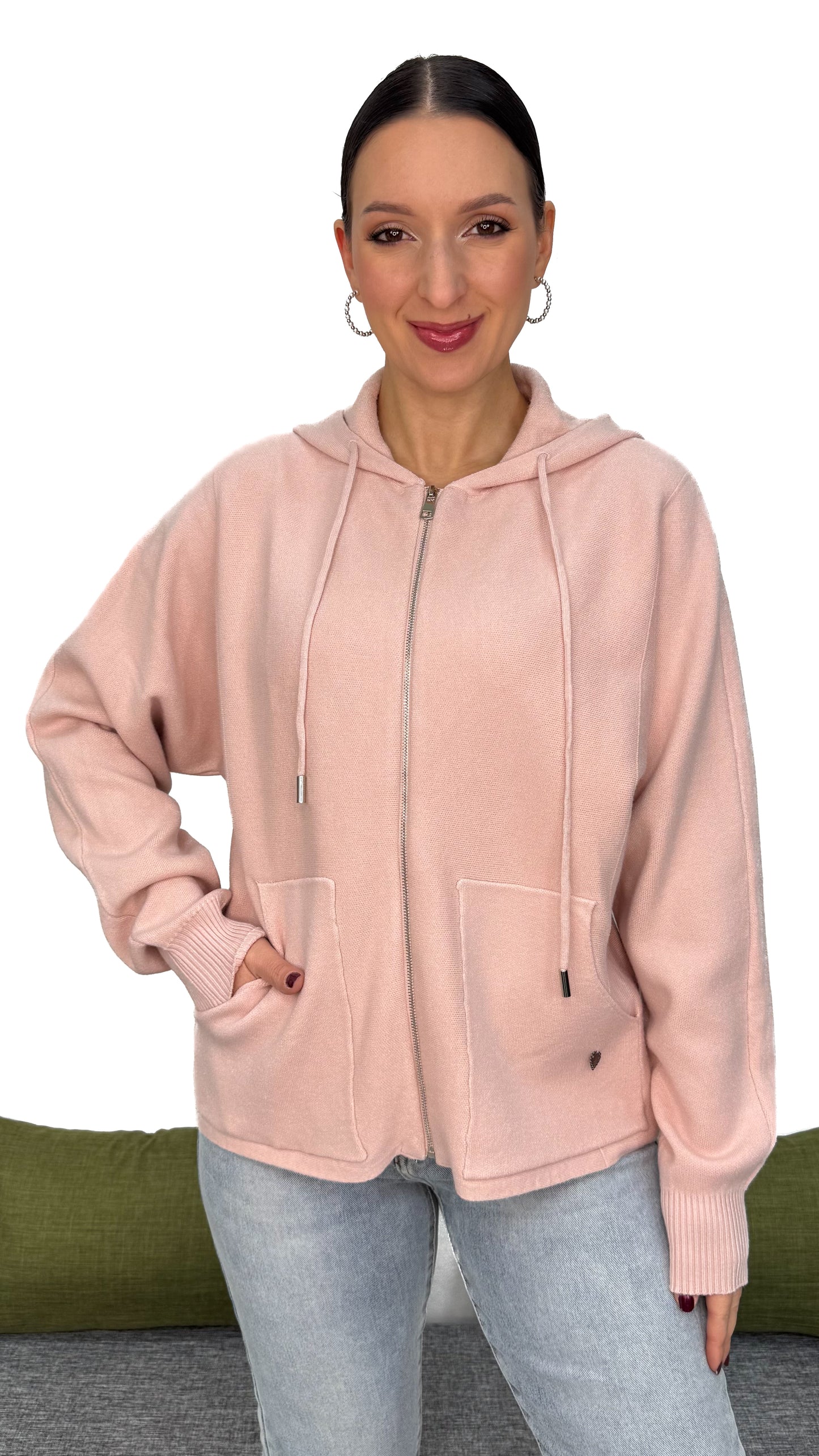 CARDIGAN CON ZIP IN MAGLIA