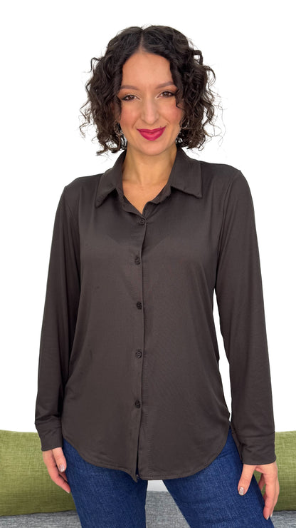 CAMICIA IN MAGLIA TINTA UNITA