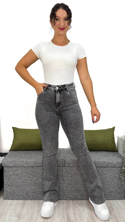 JEANS FLARE GRIGIO