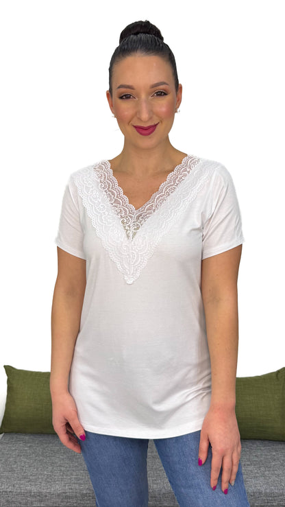 T-SHIRT CON PIZZO ideale anche come sotto giacca