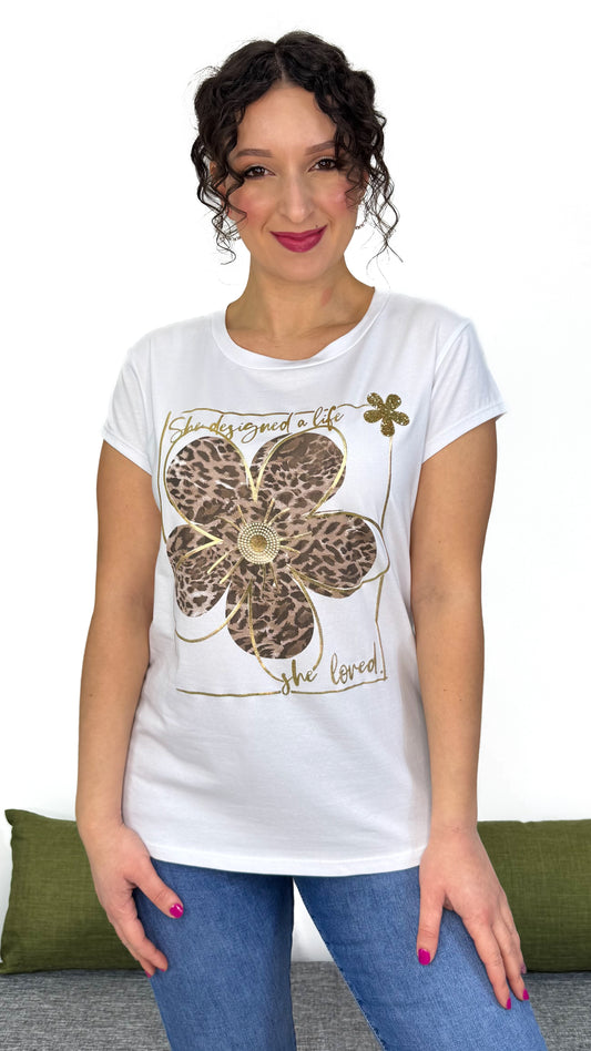 T-SHIRT FIORE ANIMALIER