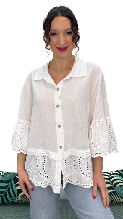 CAMICIA IN PIZZO SANGALLO