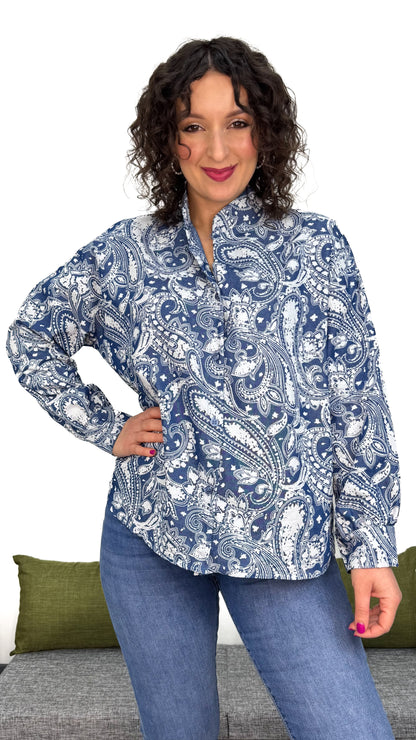 CAMICIA COREANA EFFETTO DENIM