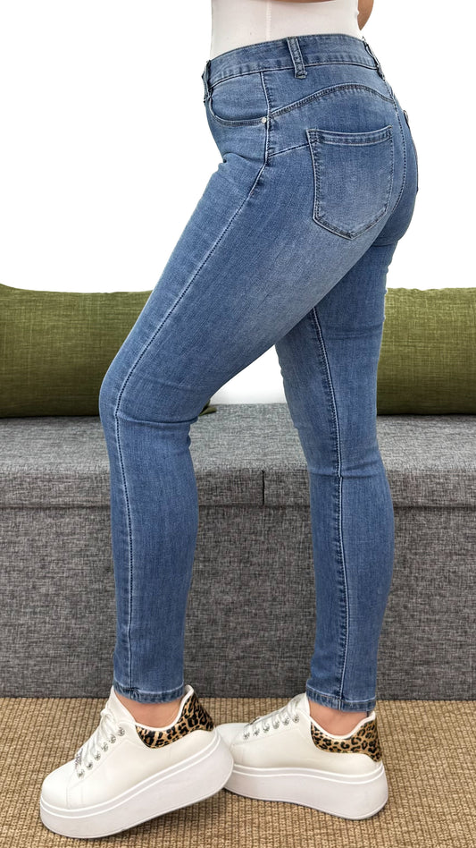 JEANS SKINNY CHIARO EFFETTO -5KG PUSH-UP
