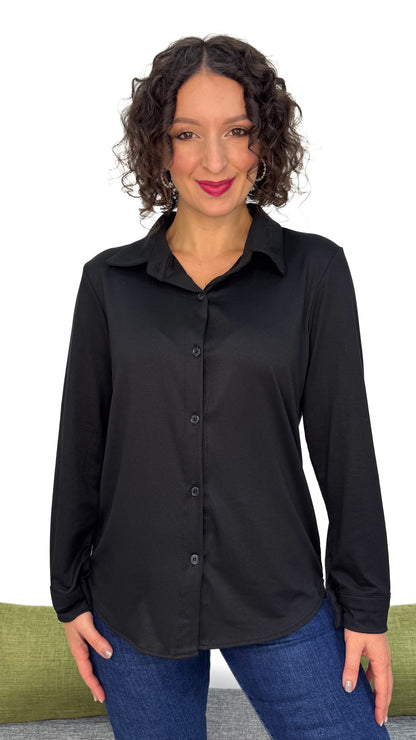 CAMICIA IN MAGLIA TINTA UNITA