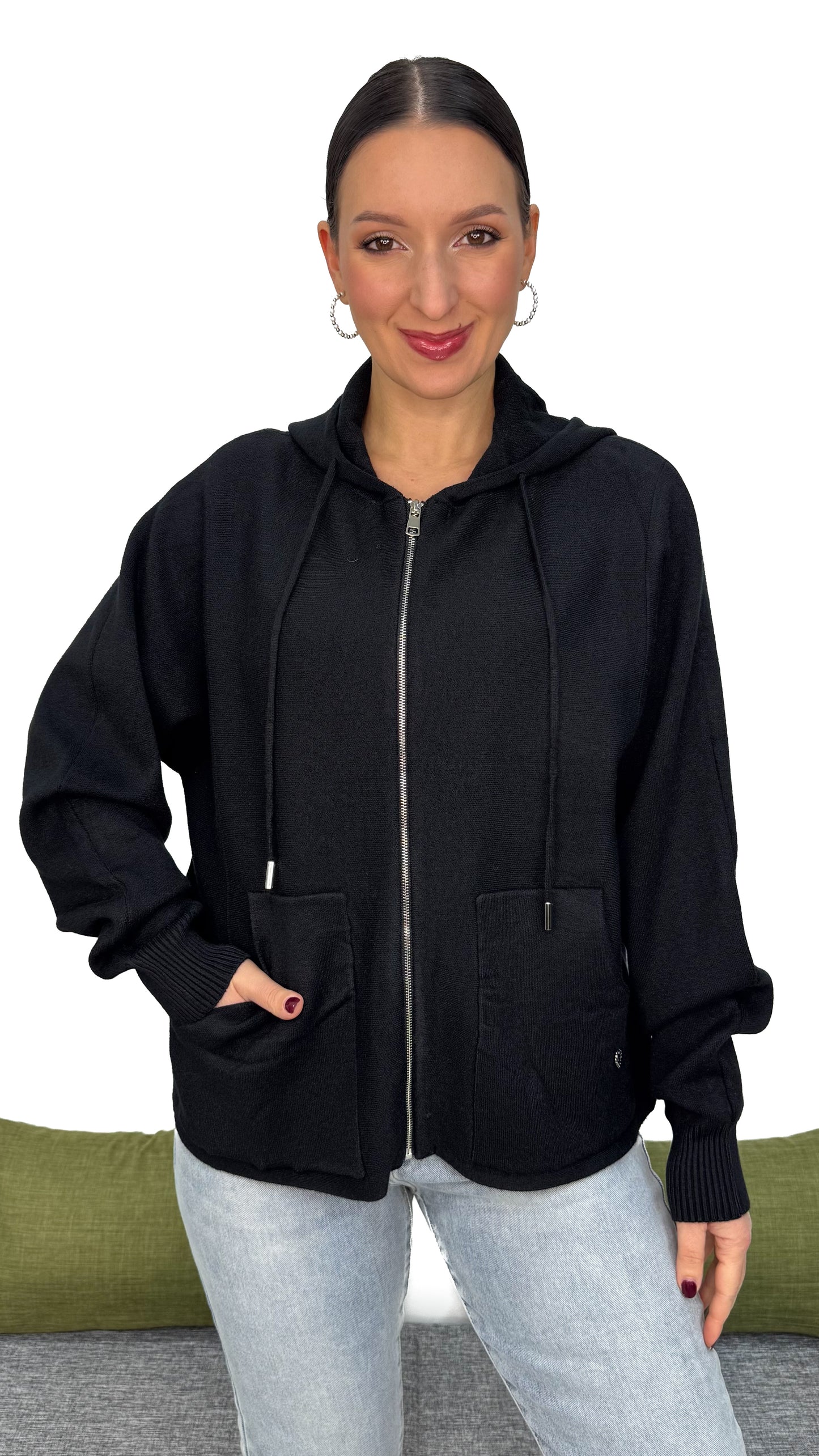 CARDIGAN CON ZIP IN MAGLIA