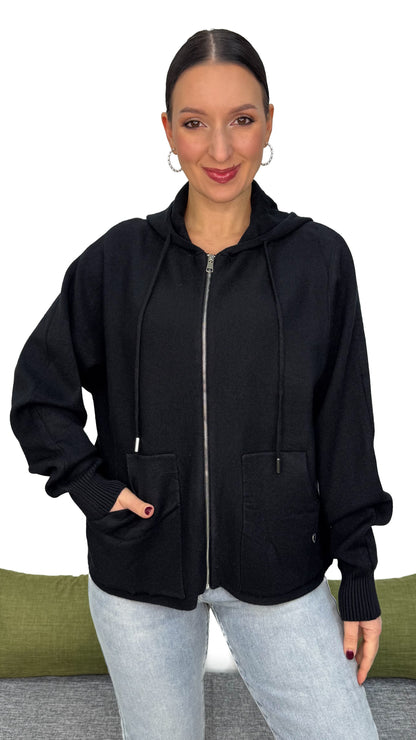 CARDIGAN CON ZIP IN MAGLIA