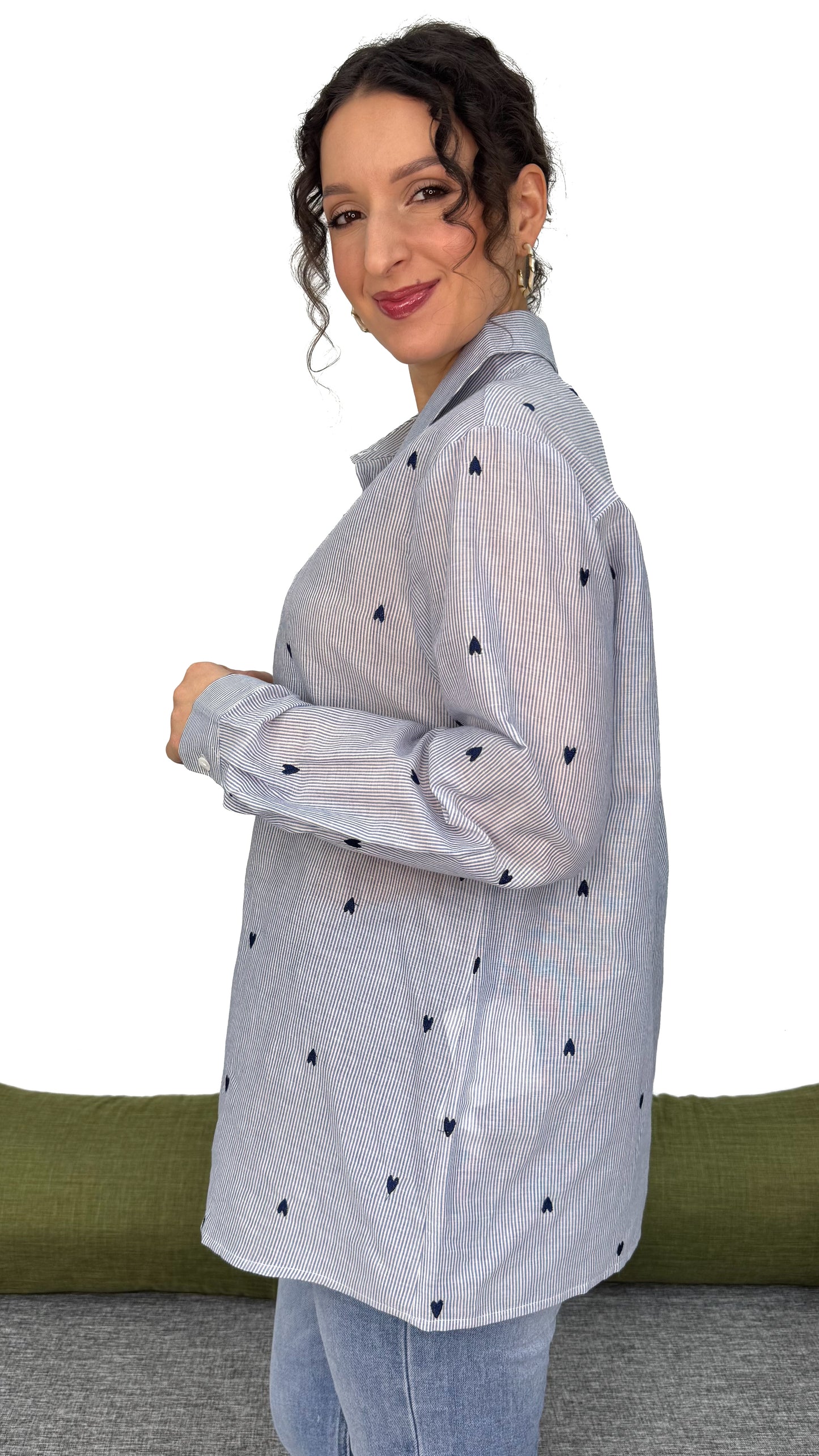 CAMICIA CUORI SULLE RIGHE