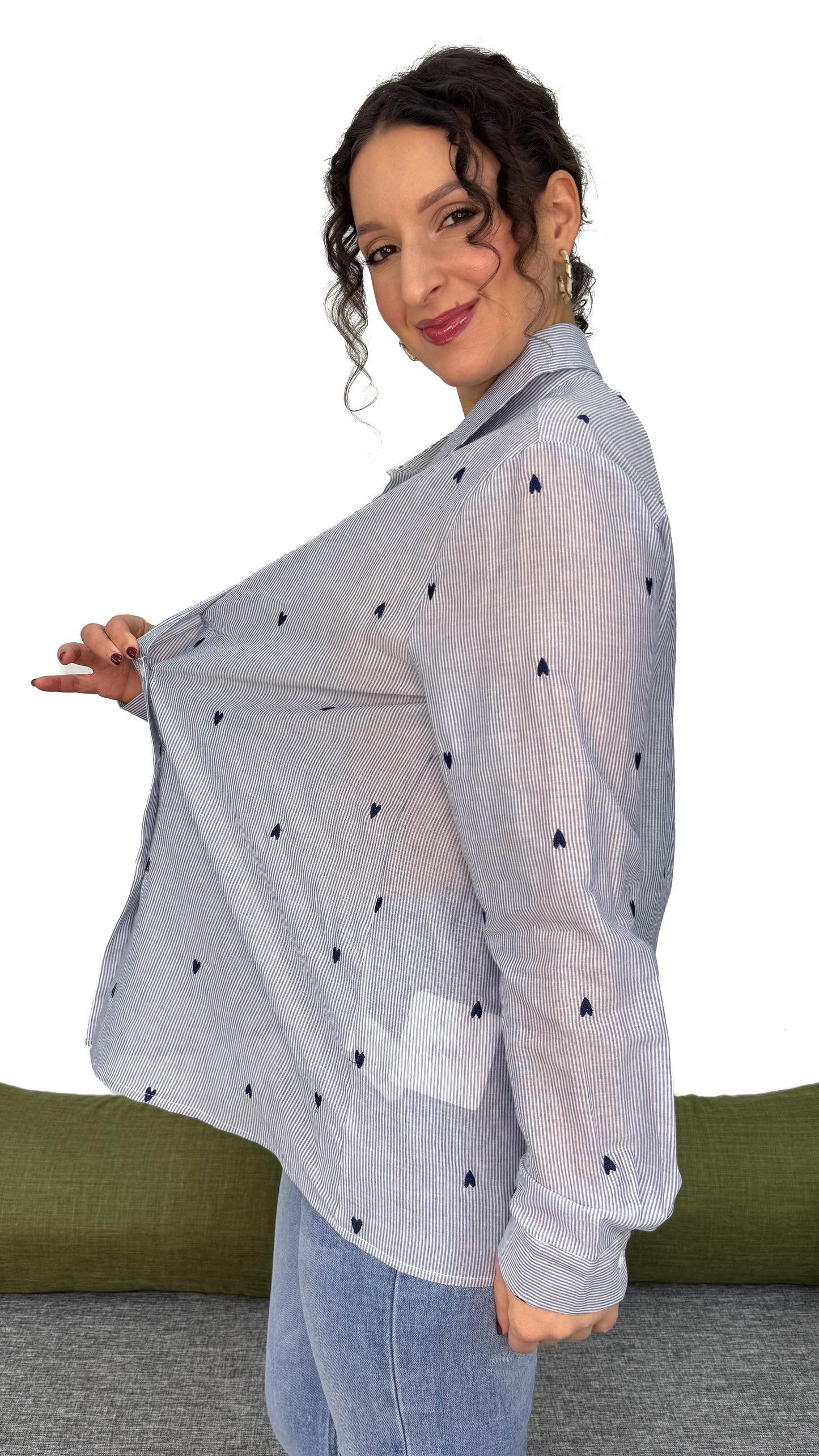 CAMICIA CUORI SULLE RIGHE