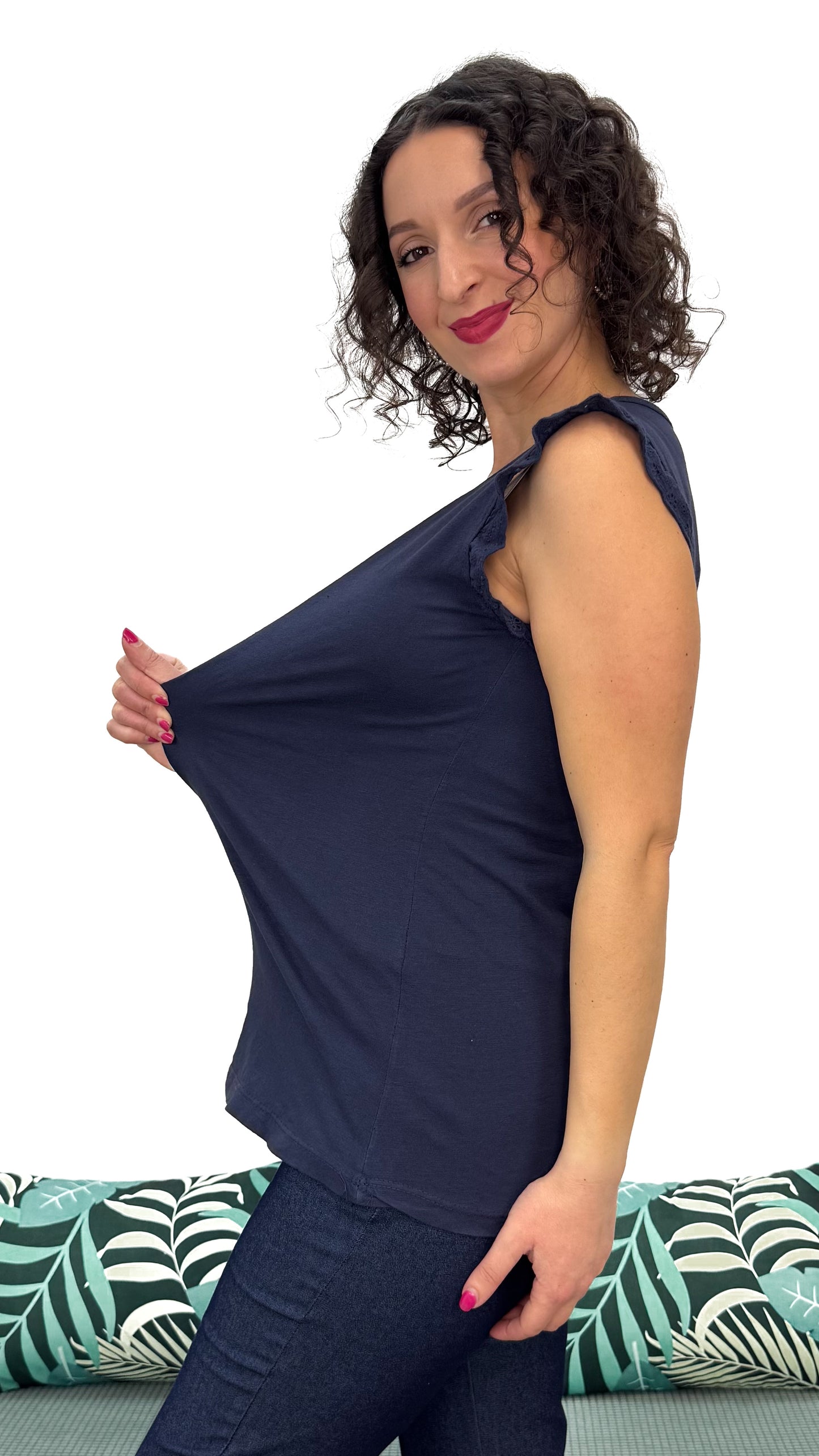 T-SHIRT CON MANICA PIZZO SANGALLO