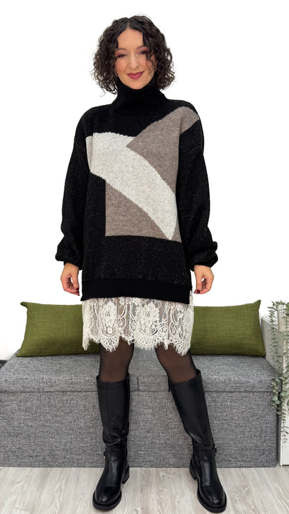 ABITO/MAGLIONE CON PIZZO